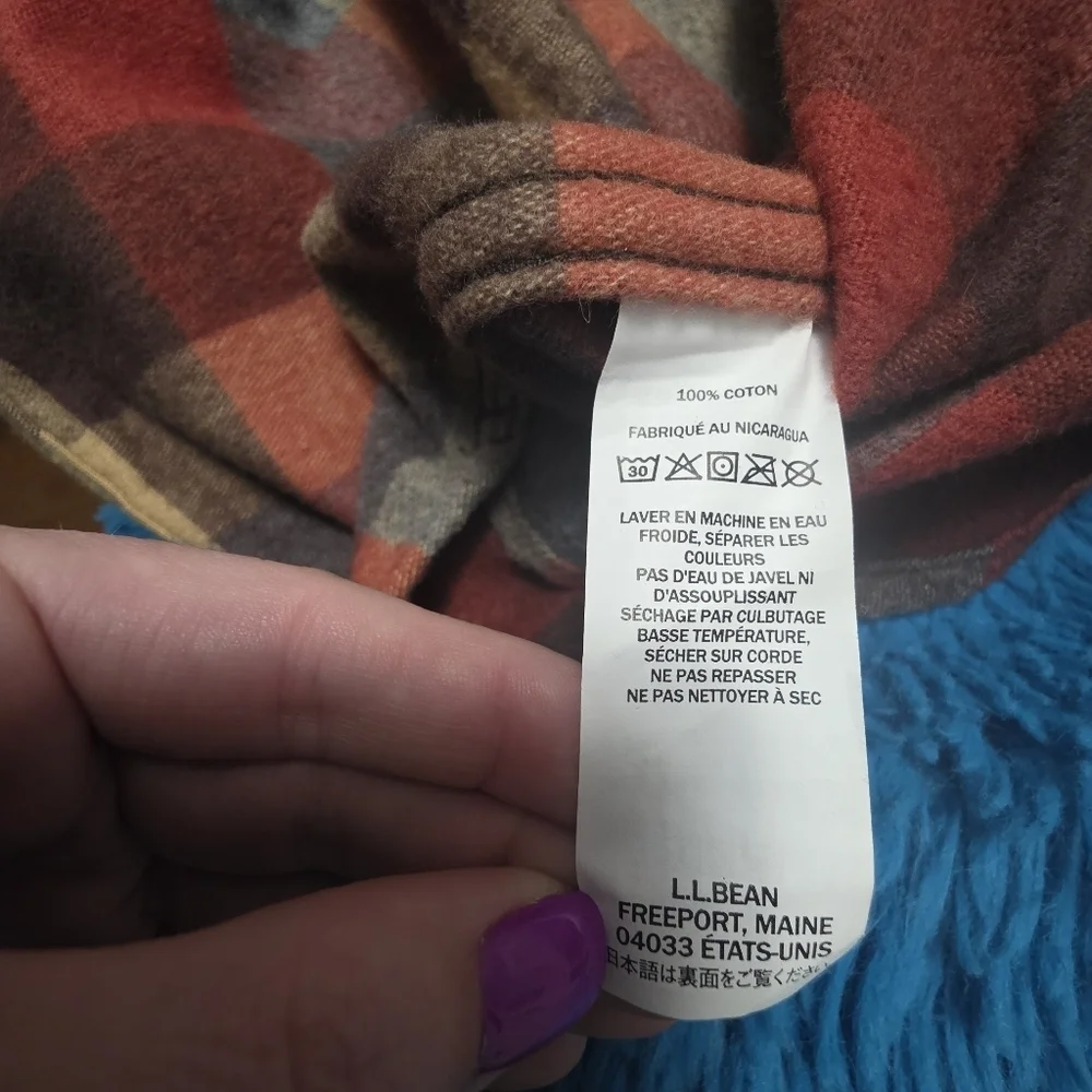 LL Bean Mens Chamois Shirt Traditional Fit Cloth Plaid Size XL